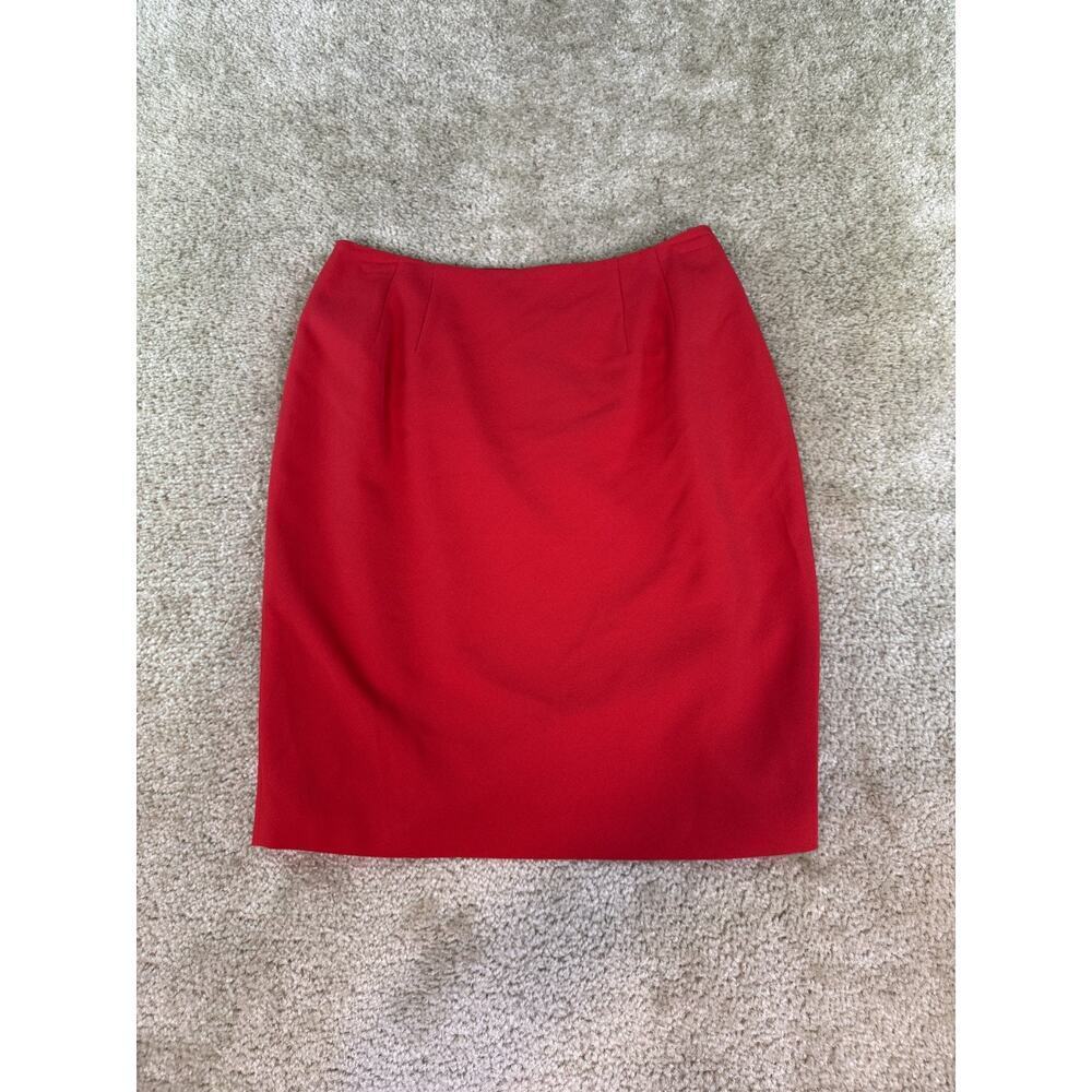 Valerie Stevens Petites Size 10P Women Red Pencil Short Skirt Fully Lined D393